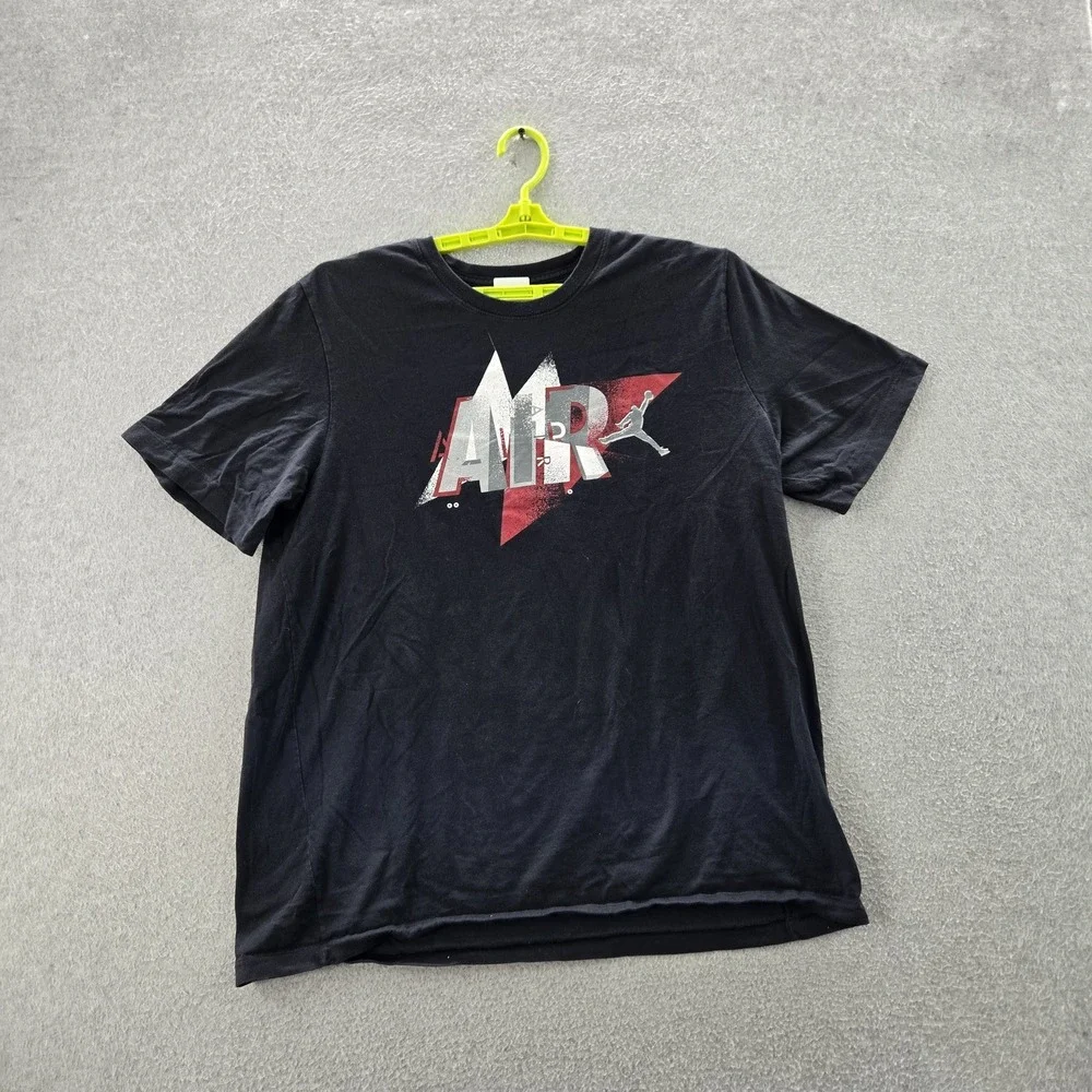 Jordan Men Shirt XL Black Graphic Print Air Logo Short Sleeve‎